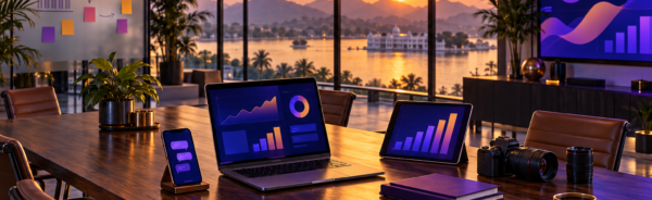 Sunset Lakeside Analytics Office